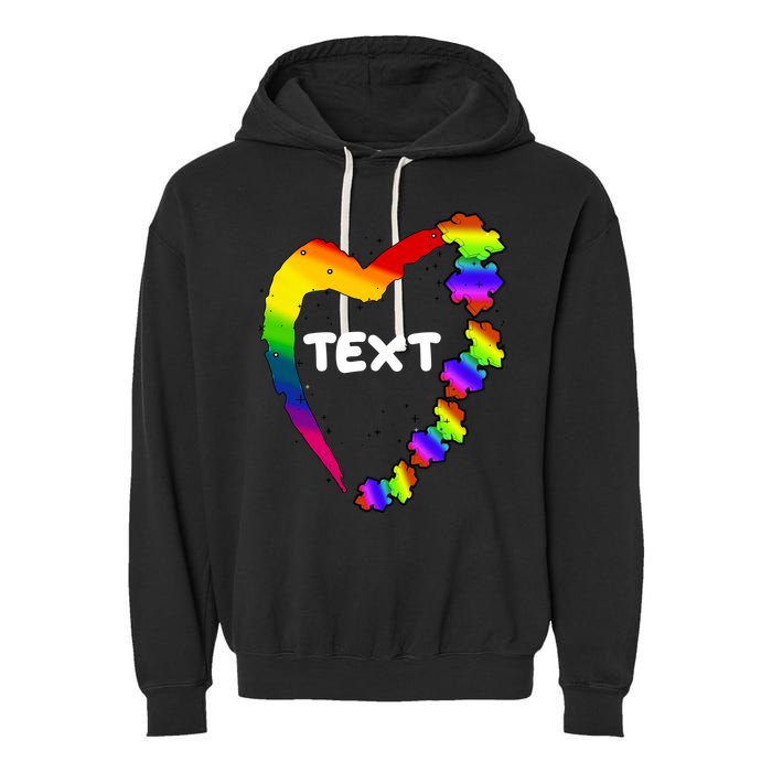 Personalize Autism Heart Custom Text Garment-Dyed Fleece Hoodie