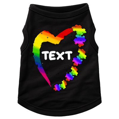 Personalize Autism Heart Custom Text Doggie Tank