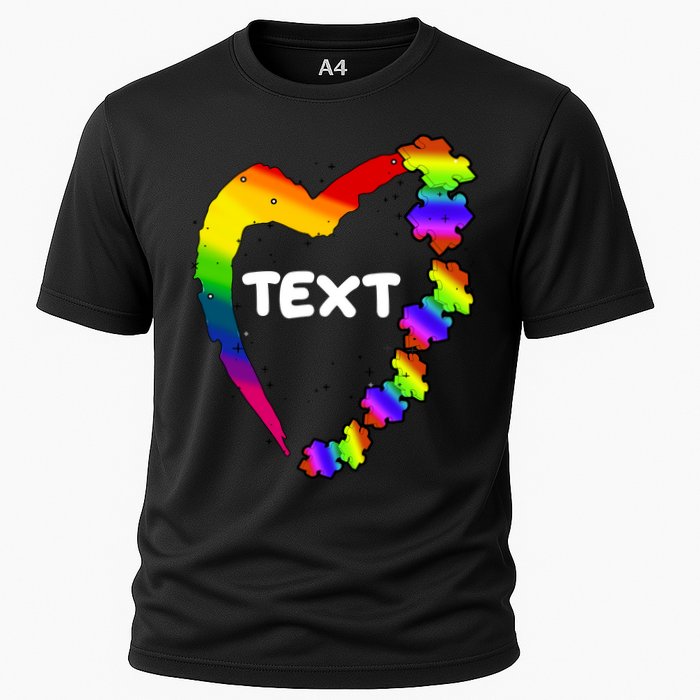 Personalize Autism Heart Custom Text Performance Shirt