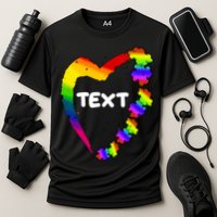 Personalize Autism Heart Custom Text Performance Shirt