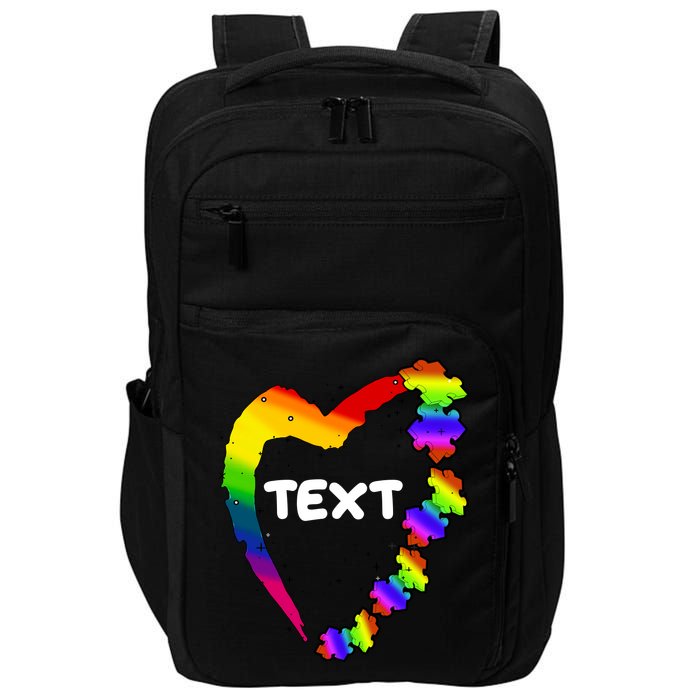 Personalize Autism Heart Custom Text Impact Tech Backpack