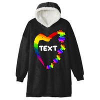 Personalize Autism Heart Custom Text Hooded Wearable Blanket