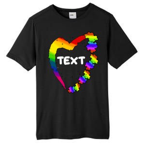 Personalize Autism Heart Custom Text Tall Fusion ChromaSoft Performance T-Shirt