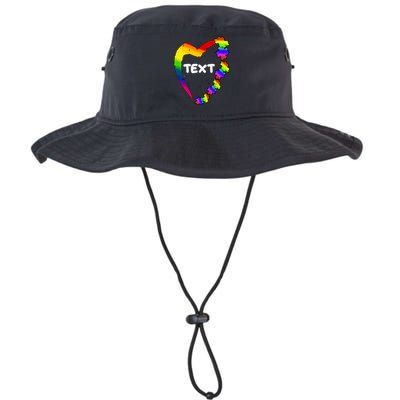 Personalize Autism Heart Custom Text Legacy Cool Fit Booney Bucket Hat
