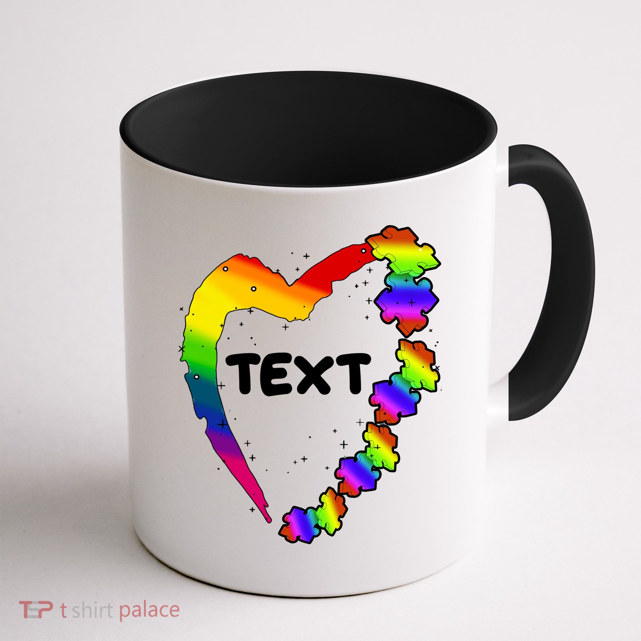 Personalize Autism Heart Custom Text Mug