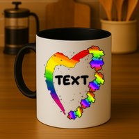 Personalize Autism Heart Custom Text Mug