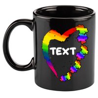 Personalize Autism Heart Custom Text 11oz C Handle Ceramic Mug