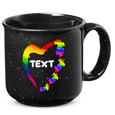 Personalize Autism Heart Custom Text 15oz Campfire Ceramic Mug