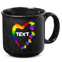 Personalize Autism Heart Custom Text 15oz Campfire Ceramic Mug