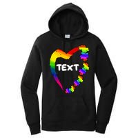 Personalize Autism Heart Custom Text Women's Pullover Hoodie
