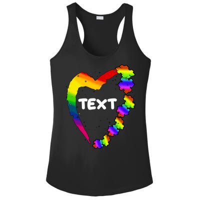 Personalize Autism Heart Custom Text Ladies PosiCharge Competitor Racerback Tank