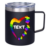 Personalize Autism Heart Custom Text 12oz Stainless Steel Coffee Mug