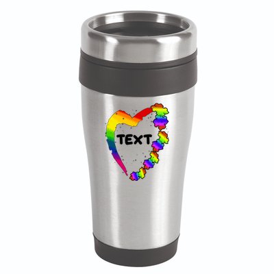 Personalize Autism Heart Custom Text 16oz Travel Tumbler