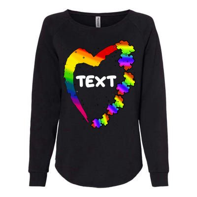 Personalize Autism Heart Custom Text Womens California Wash Sweatshirt