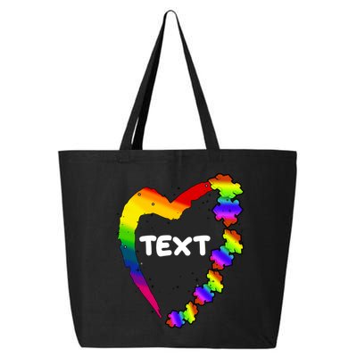 Personalize Autism Heart Custom Text 25L Jumbo Tote