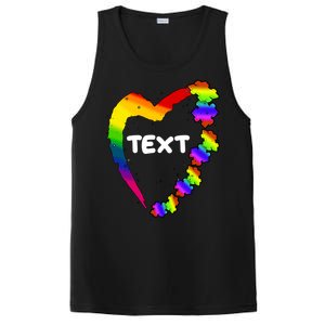 Personalize Autism Heart Custom Text PosiCharge Competitor Tank