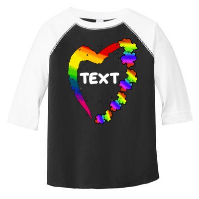 Personalize Autism Heart Custom Text Toddler Fine Jersey T-Shirt