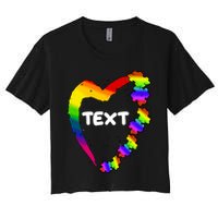 Personalize Autism Heart Custom Text Crop Top