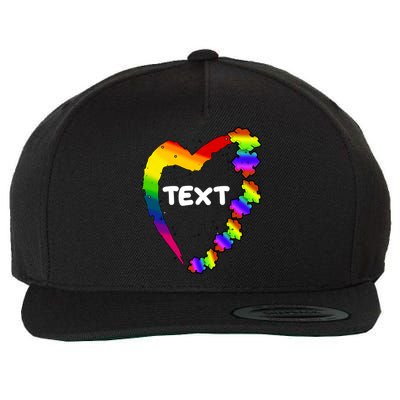 Personalize Autism Heart Custom Text Wool Snapback Cap