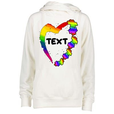 Personalize Autism Heart Custom Text Womens Funnel Neck Pullover Hood