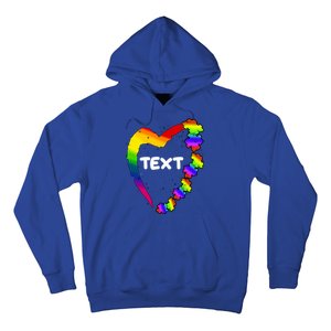 Personalize Autism Heart Custom Text Hoodie