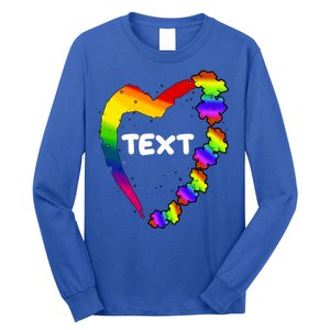 Personalize Autism Heart Custom Text Long Sleeve Shirt