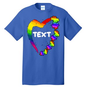 Personalize Autism Heart Custom Text Tall T-Shirt