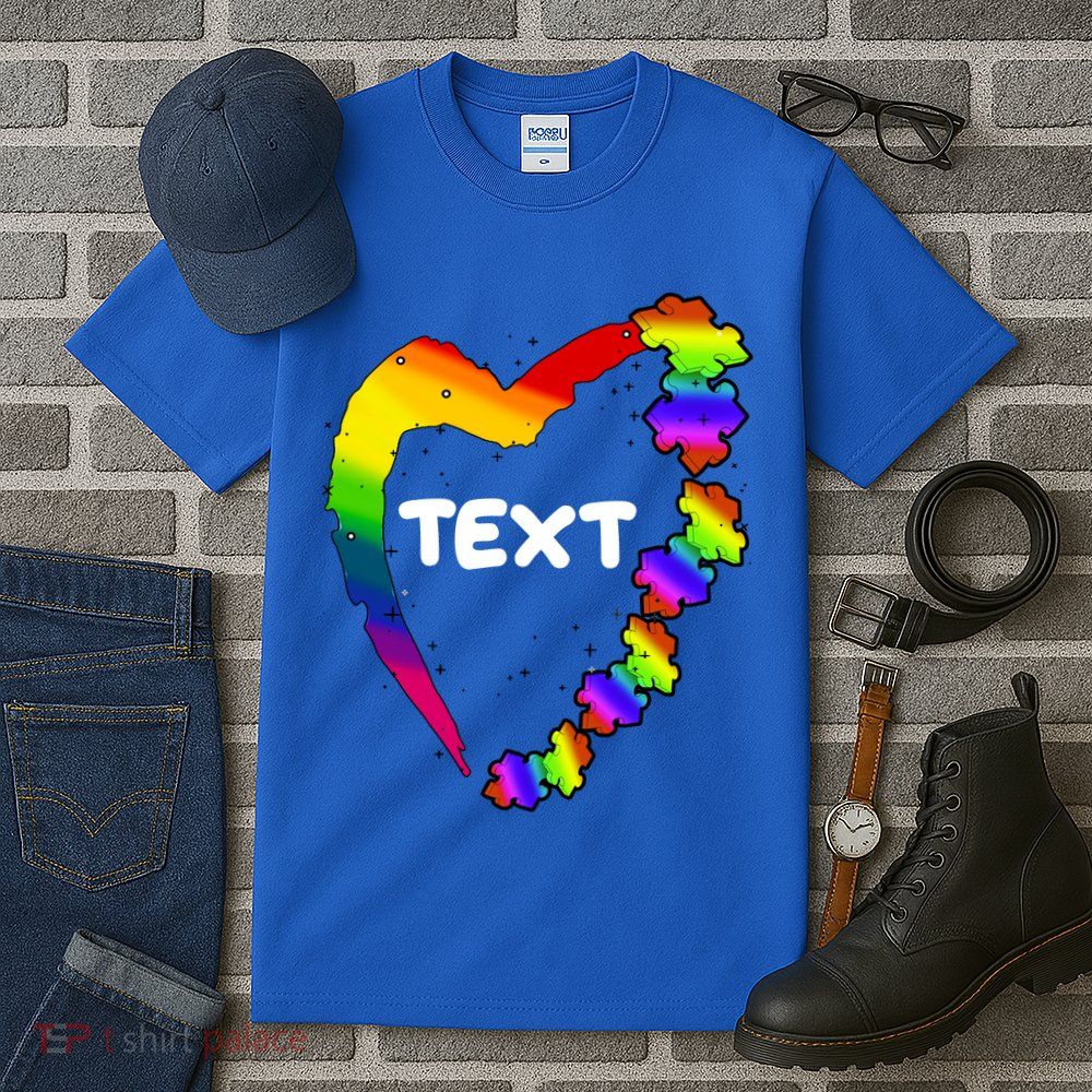 Personalize Autism Heart Custom Text Tall T-Shirt