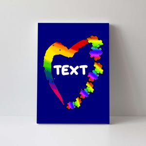 Personalize Autism Heart Custom Text Canvas