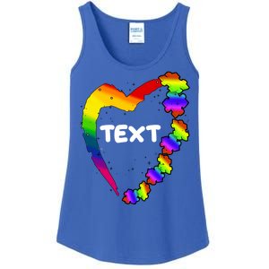 Personalize Autism Heart Custom Text Ladies Essential Tank