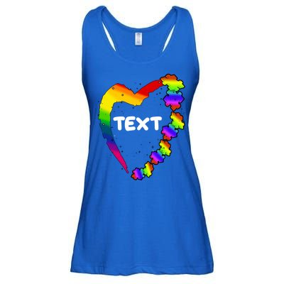 Personalize Autism Heart Custom Text Ladies Essential Flowy Tank