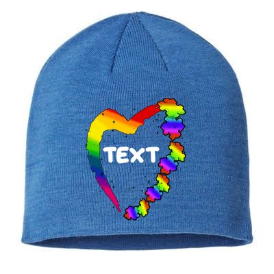 Personalize Autism Heart Custom Text Sustainable Beanie