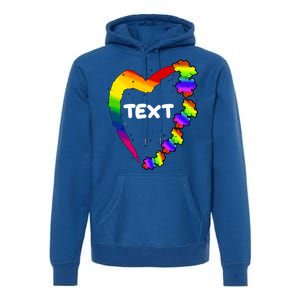 Personalize Autism Heart Custom Text Premium Hoodie