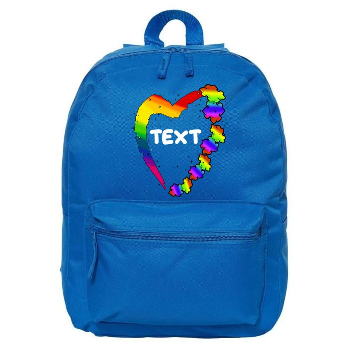 Personalize Autism Heart Custom Text 16 in Basic Backpack