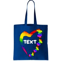Personalize Autism Heart Custom Text Bag