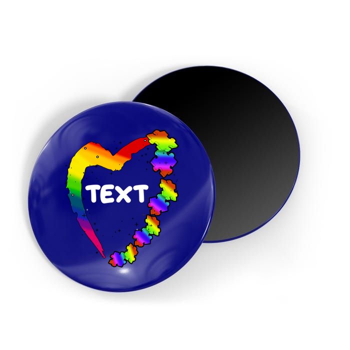 Personalize Autism Heart Custom Text Magnet