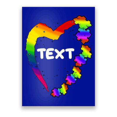 Personalize Autism Heart Custom Text Poster