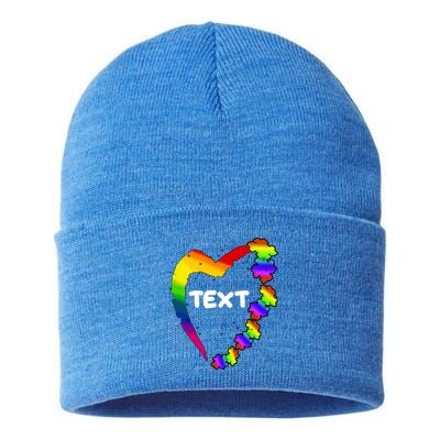 Personalize Autism Heart Custom Text Sustainable Knit Beanie