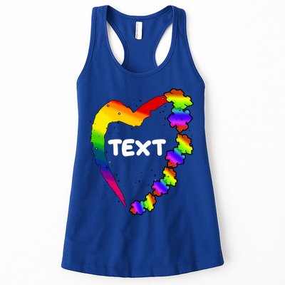 Personalize Autism Heart Custom Text Womens Tank Top