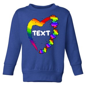 Personalize Autism Heart Custom Text Toddler Sweatshirt