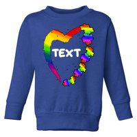 Personalize Autism Heart Custom Text Toddler Sweatshirt