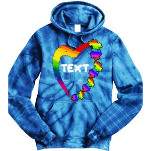 Personalize Autism Heart Custom Text Tie Dye Hoodie