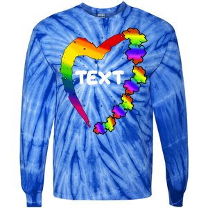 Personalize Autism Heart Custom Text Tie-Dye Long Sleeve Shirt