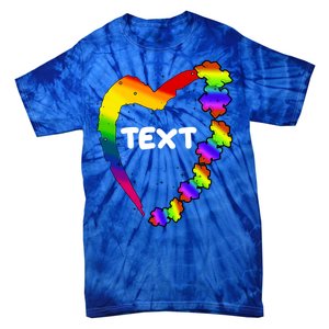 Personalize Autism Heart Custom Text Tie-Dye T-Shirt