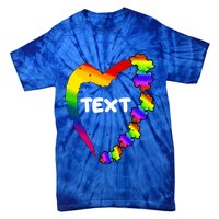 Personalize Autism Heart Custom Text Tie-Dye T-Shirt