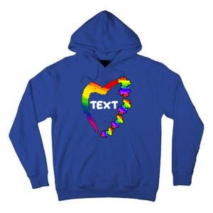 Personalize Autism Heart Custom Text Tall Hoodie