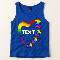 Personalize Autism Heart Custom Text Tank Top