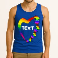 Personalize Autism Heart Custom Text Tank Top