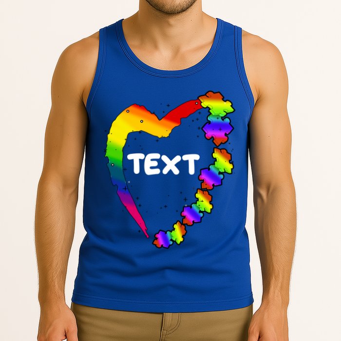 Personalize Autism Heart Custom Text Tank Top