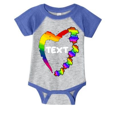 Personalize Autism Heart Custom Text Infant Baby Jersey Bodysuit